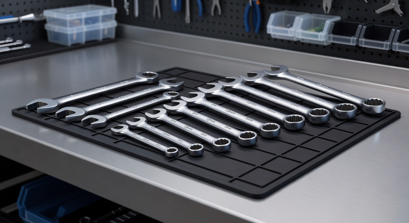 Set of professional combination wrenches